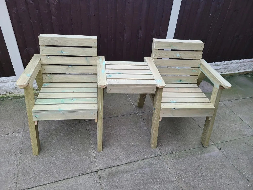 Premium 2 Seater Companion / Love Seat with Straight Table