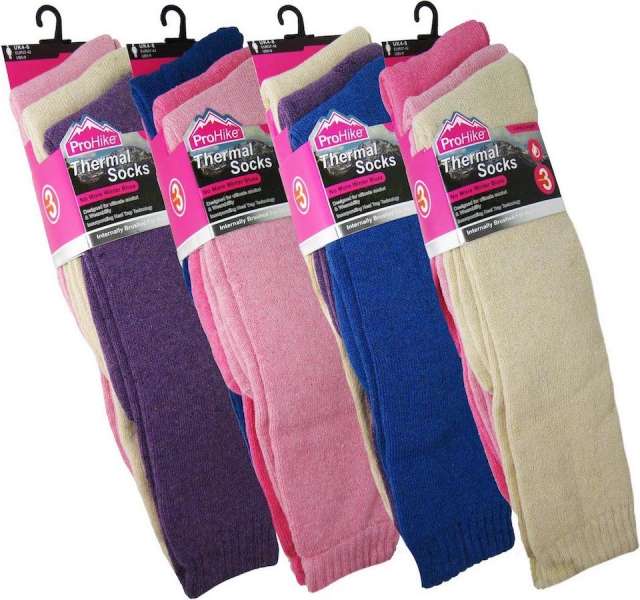 Ladies Long Hose Thick Brushed Insulated Maximum Warmth Thermal Socks by ProHike