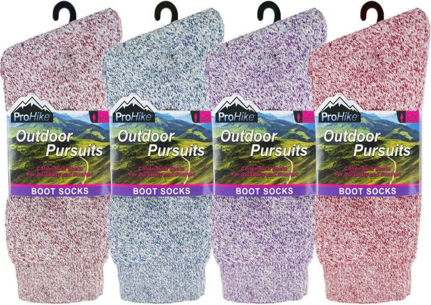 Ladies Cotton Rich Outdoor Pursuits Hiking Boot Socks UK 4-8 by ProHike