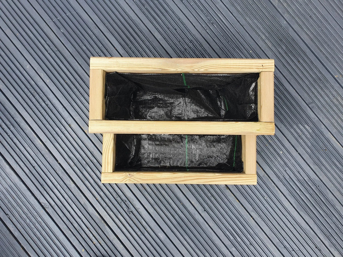 L Shape 2 Tier Wooden Treated Decking Planters Pots