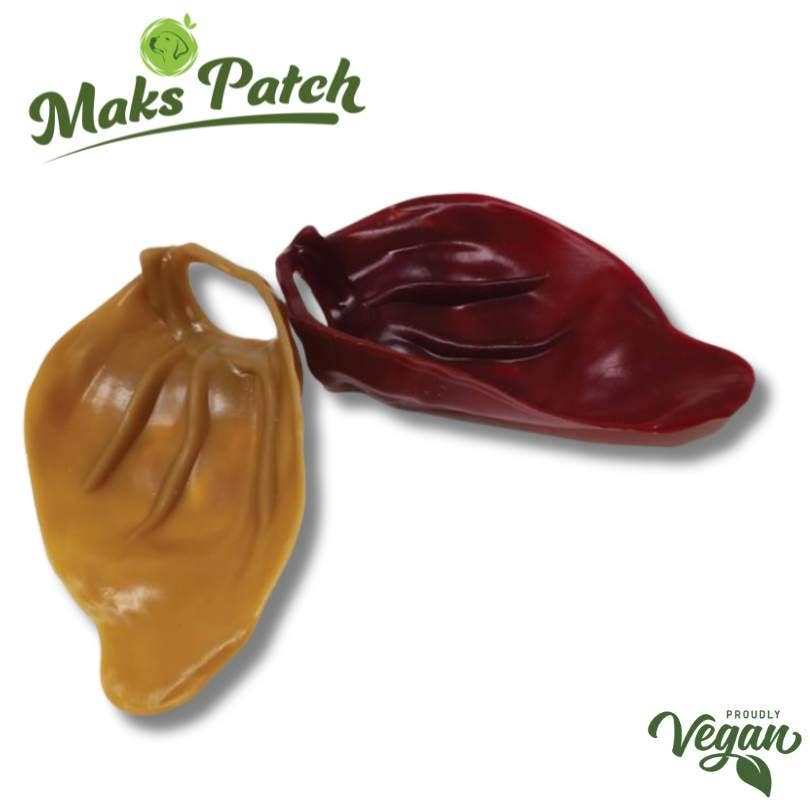 Maks'Patch Natural Vegan Dog Treats Pigs Ear Shaped Natural Smoked Flavour