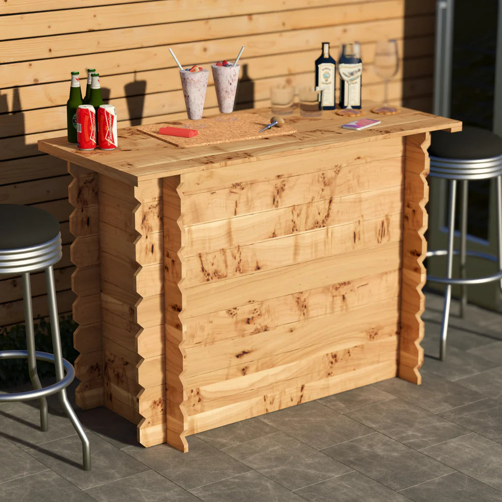 Rustic Wooden Interlock Bar Hand Made