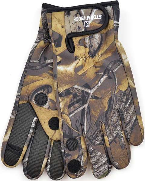 Adults Camo Neoprene Sports Activity Fishing Hunting Gloves by Storm Ridge