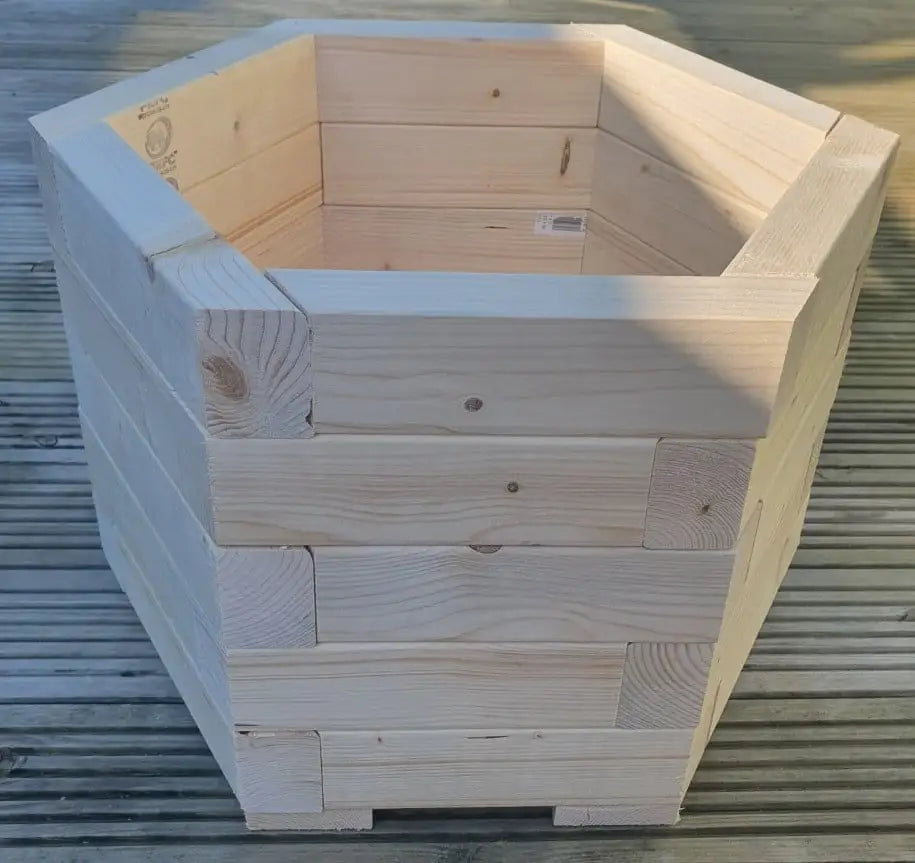 Hexagonal Wooden Garden Planter Plant Pot Hexagon – Different Heights