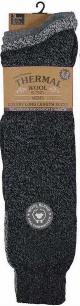Men's Heavy Duty Chunky 20% Wool Blend 2.3 tog Thermal Insulated Long Hose Boot Socks UK 6-11