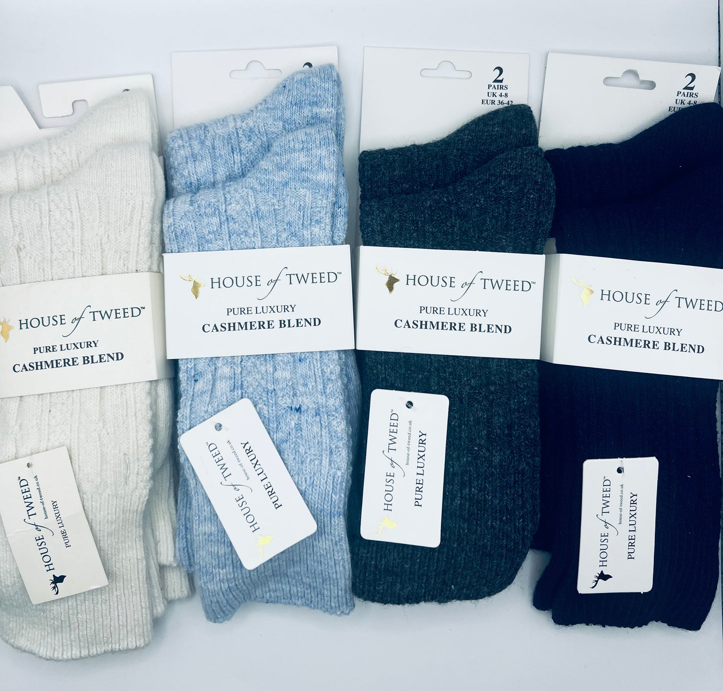 House Of Tweed Cashmere Blend Socks 2 pairs
