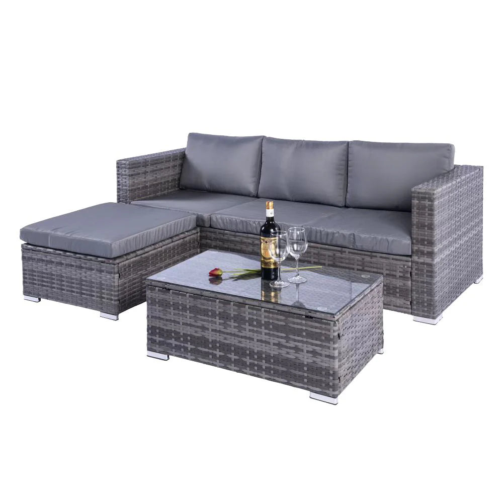 Rattan Sofa Set with Coffee Table