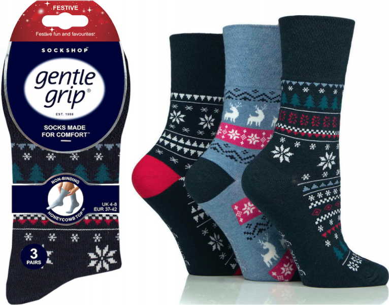 Ladies Gentle Grip Non Binding HoneyComb Loose Top Socks UK 4-8 by SockShop