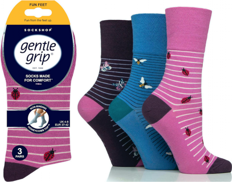 Ladies Gentle Grip Non Binding HoneyComb Loose Top Socks UK 4-8 by SockShop