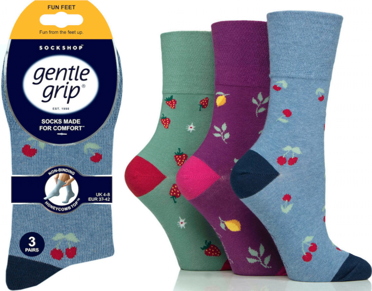 Ladies Gentle Grip Non Binding HoneyComb Loose Top Socks UK 4-8 by SockShop