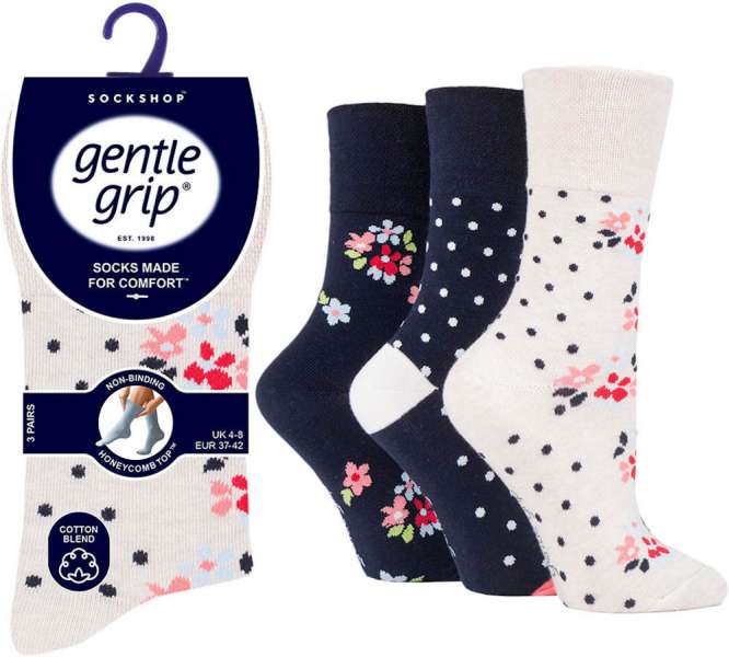Ladies Gentle Grip Non Binding HoneyComb Loose Top Socks UK 4-8 by SockShop