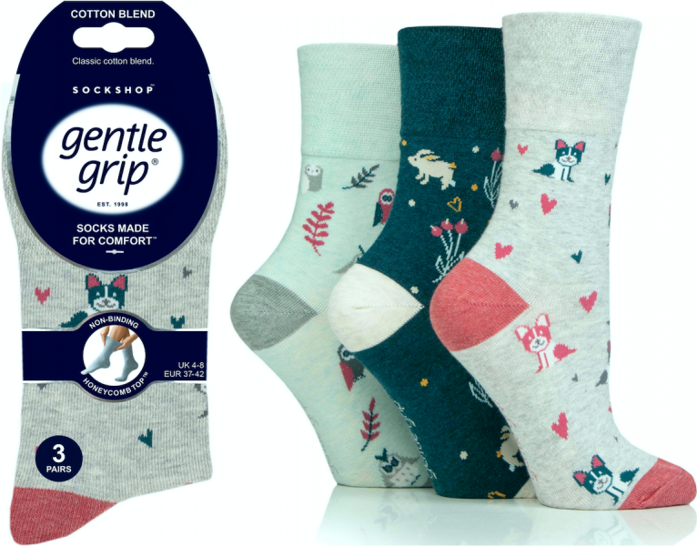Ladies Gentle Grip Non Binding HoneyComb Loose Top Socks UK 4-8 by SockShop