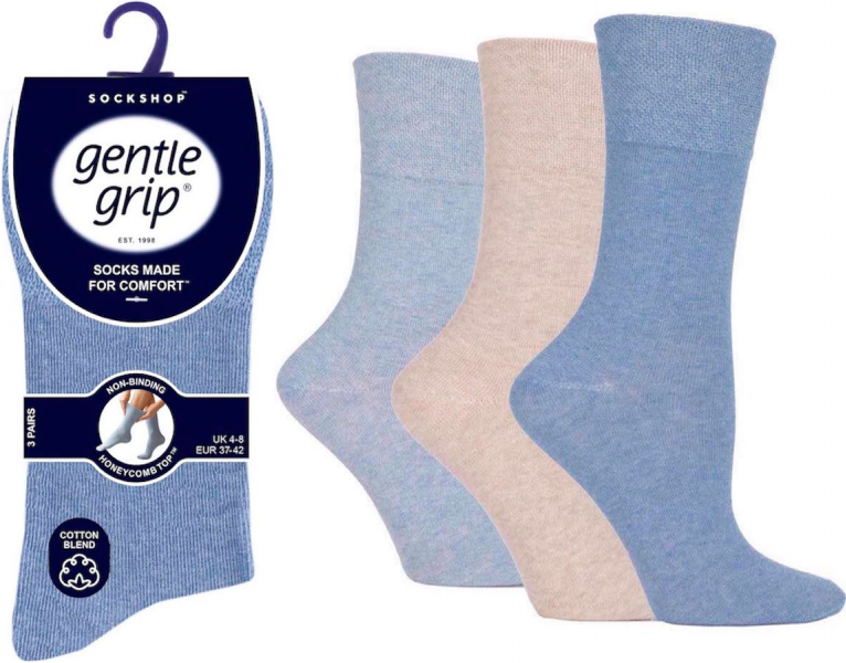 Ladies Gentle Grip Non Binding HoneyComb Loose Top Socks UK 4-8 by SockShop