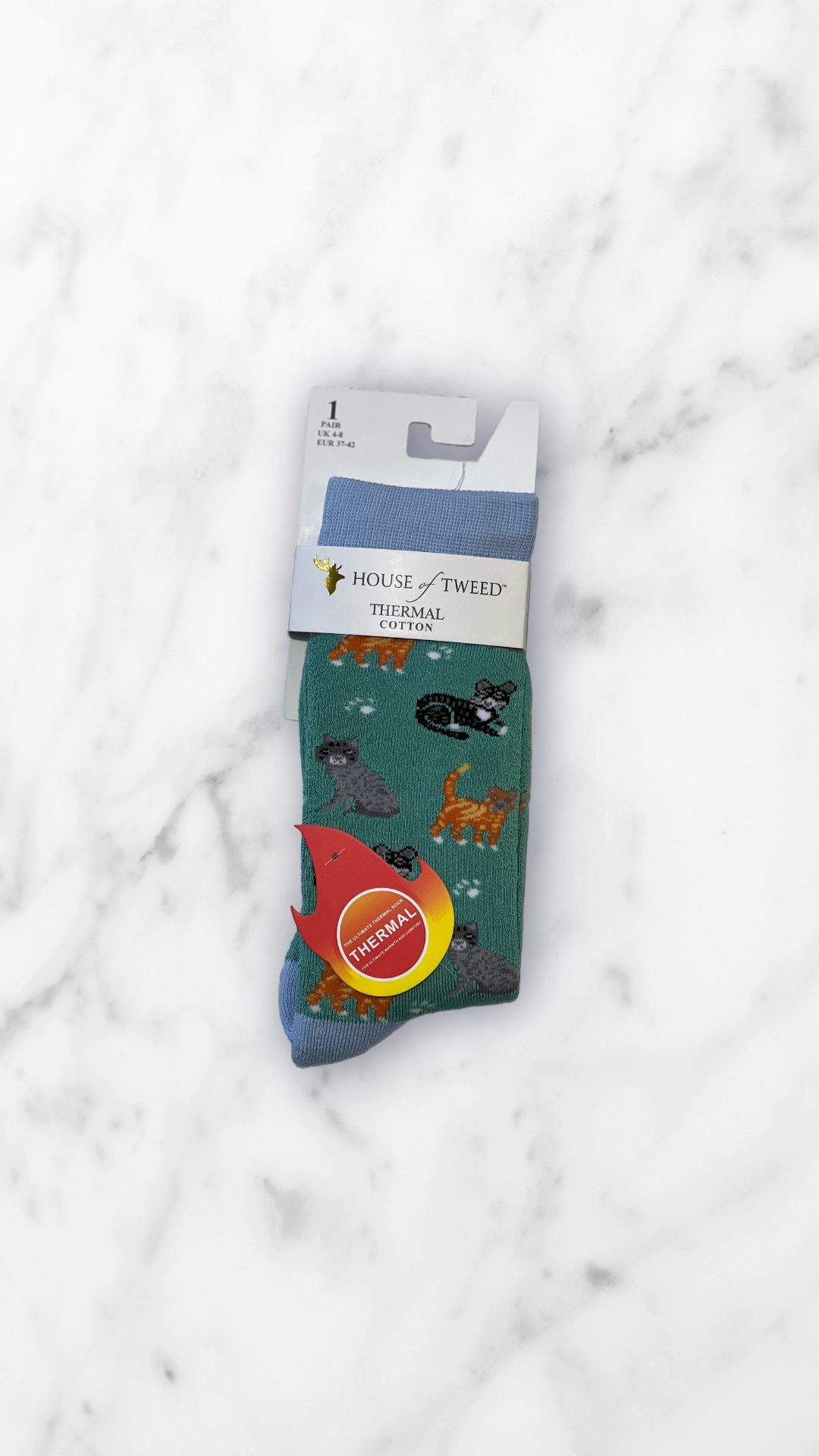 House of Tweed Ladies Thermal Cotton Socks UK 4-8