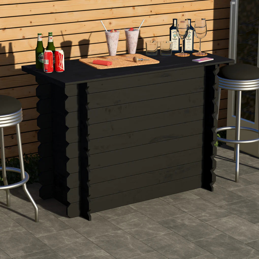 Rustic Wooden Interlock Bar Hand Made