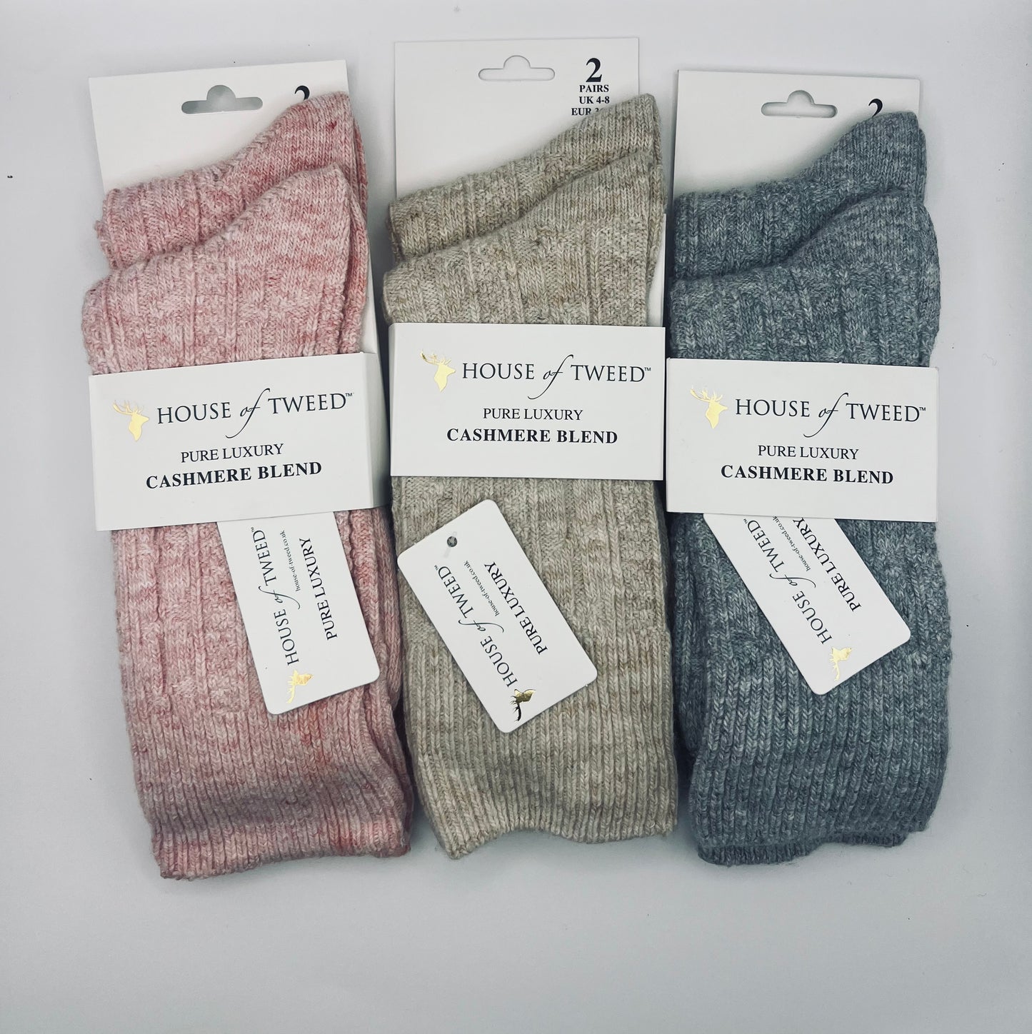 House Of Tweed Cashmere Blend Socks 2 pairs