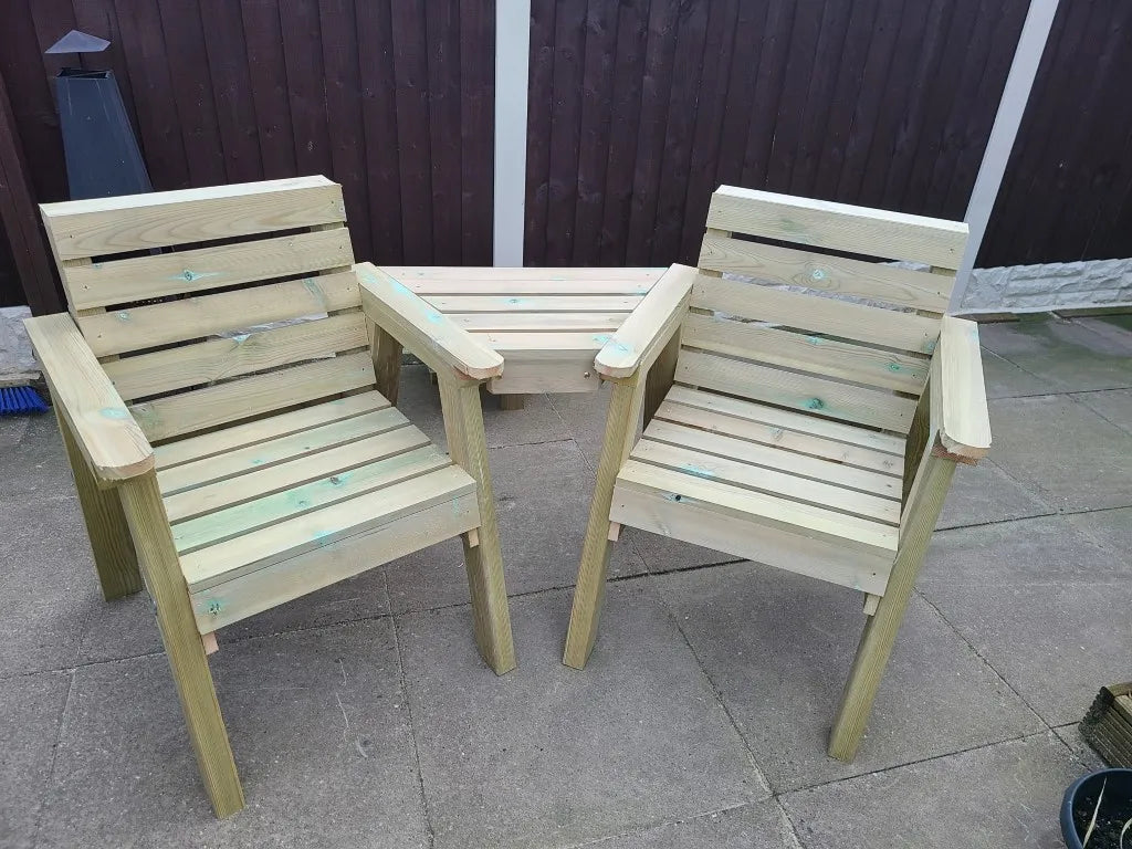 Premium 2 Seater Companion / Love Seat with Angled Table