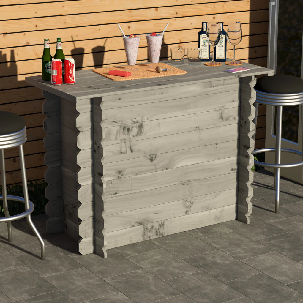 Rustic Wooden Interlock Bar Hand Made