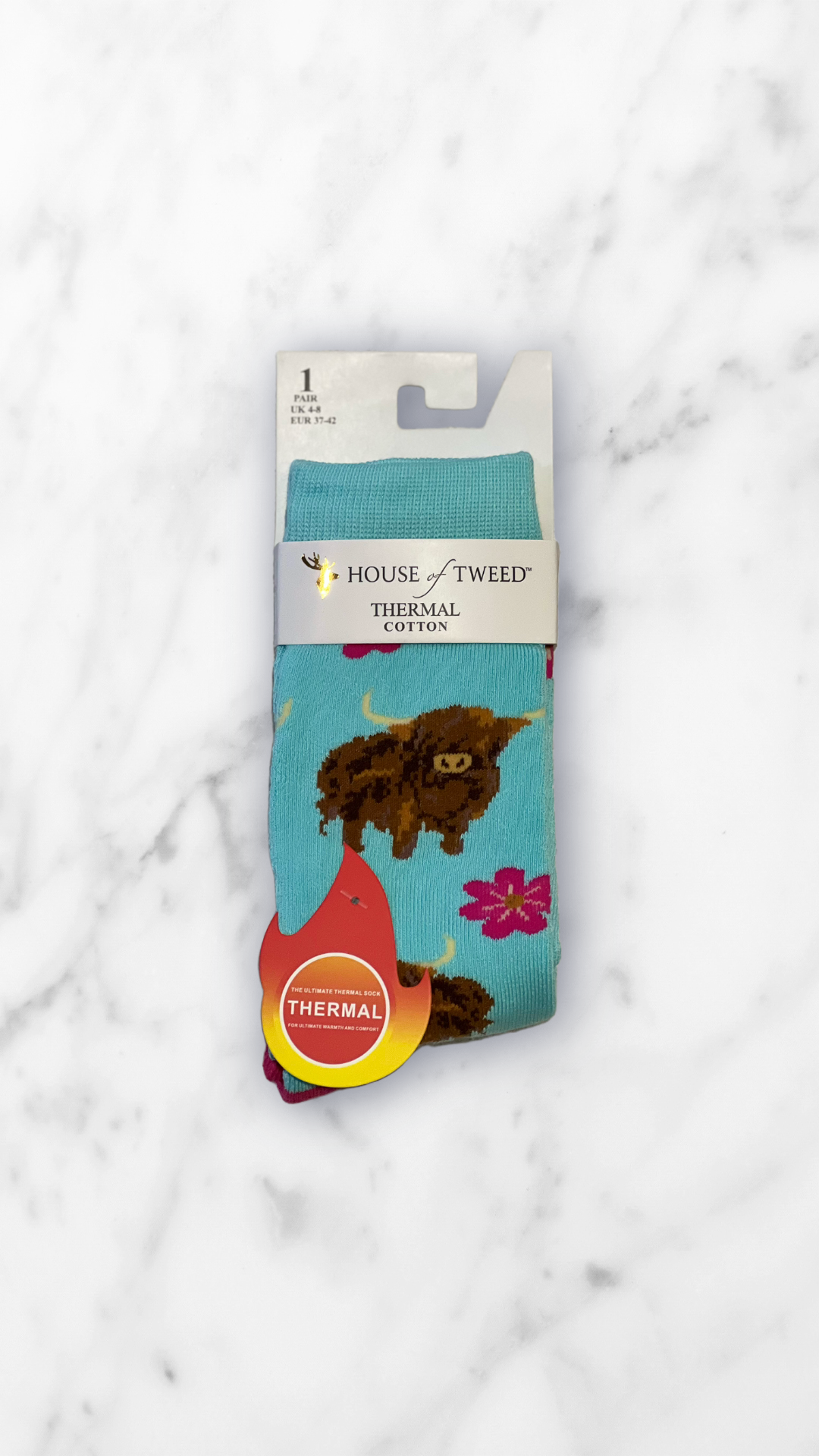 House of Tweed Ladies Thermal Cotton Socks UK 4-8