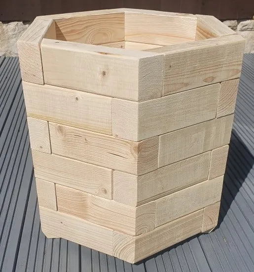 Hexagonal Wooden Garden Planter Plant Pot Hexagon – Different Heights