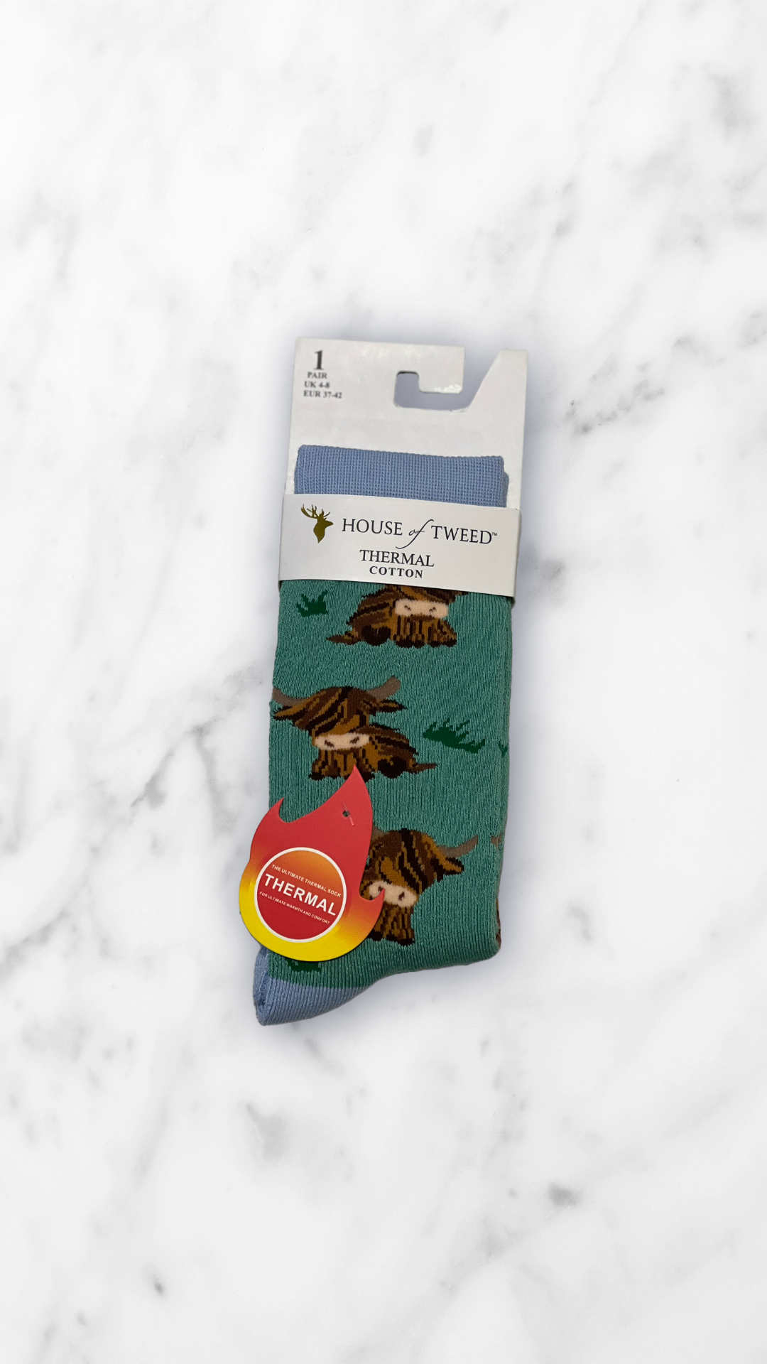 House of Tweed Ladies Thermal Cotton Socks UK 4-8
