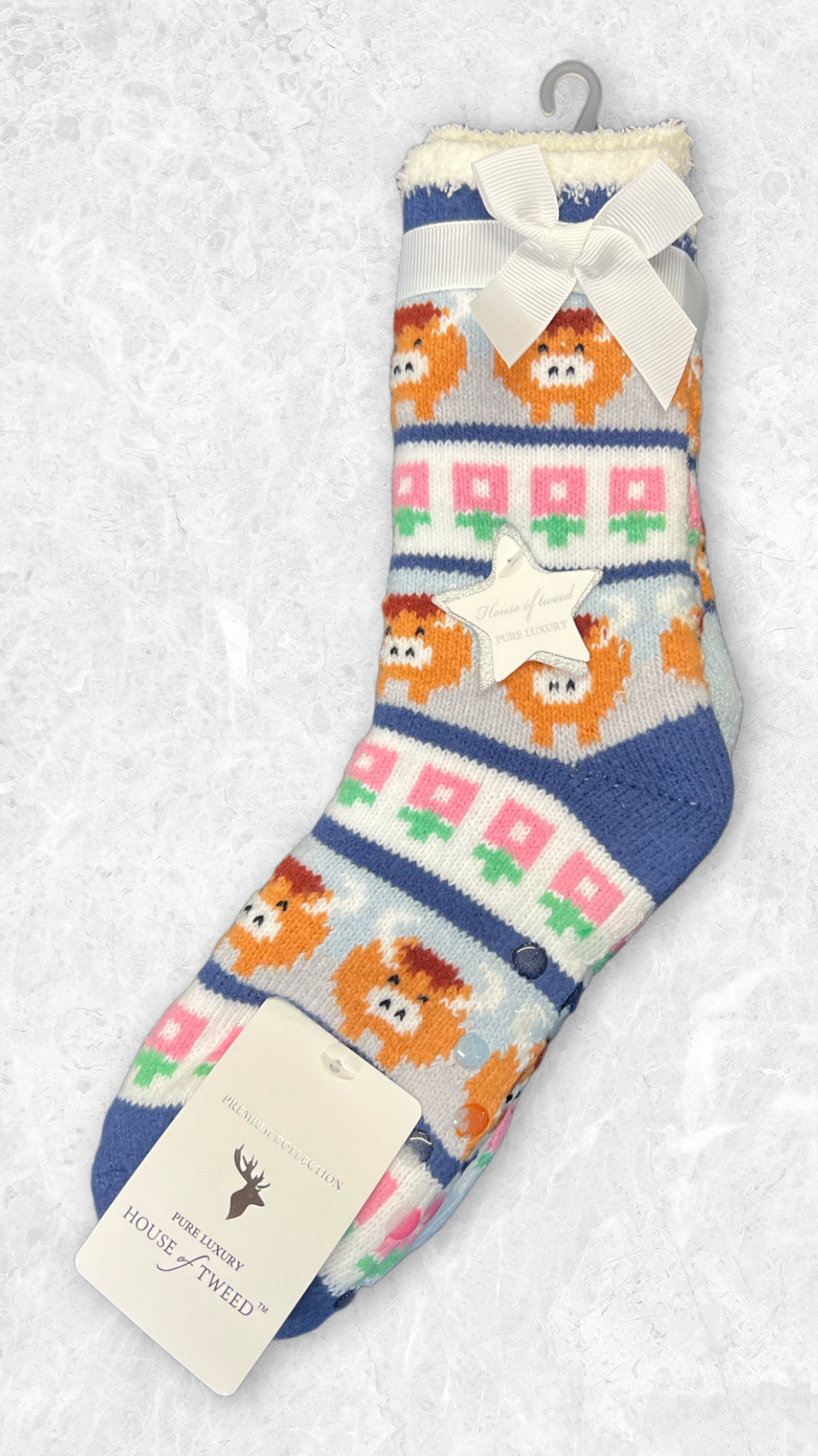 House Of Tweed Luxury Cozy Slipper Socks 2 Pairs