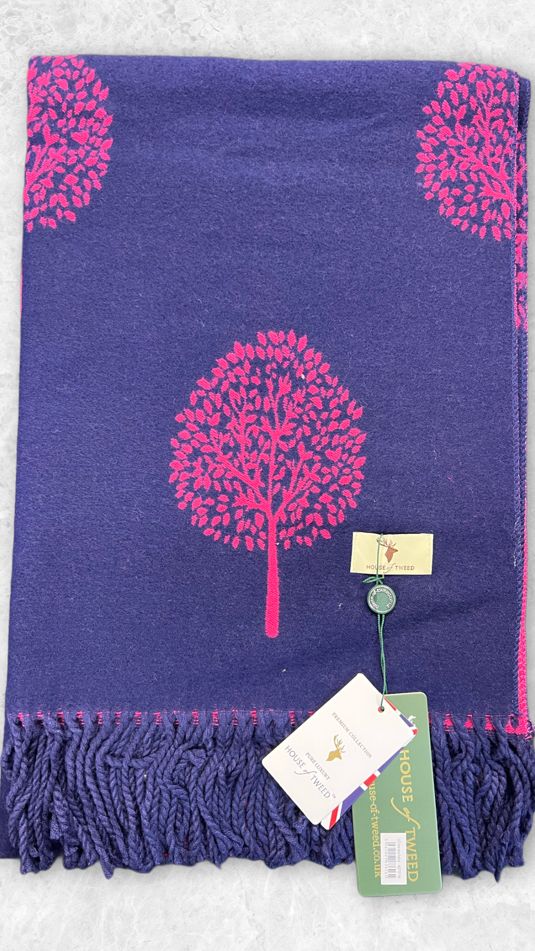 House of Tweed Luxury Tree Of Life Reversible Scarf