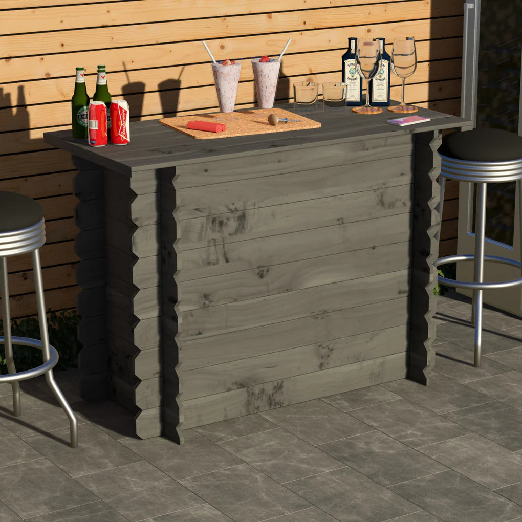 Rustic Wooden Interlock Bar Hand Made