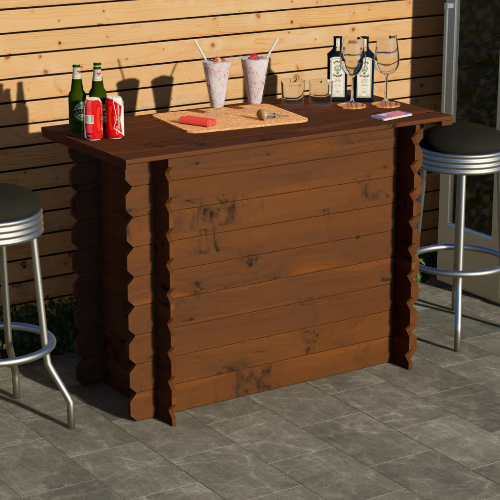 Rustic Wooden Interlock Bar Hand Made