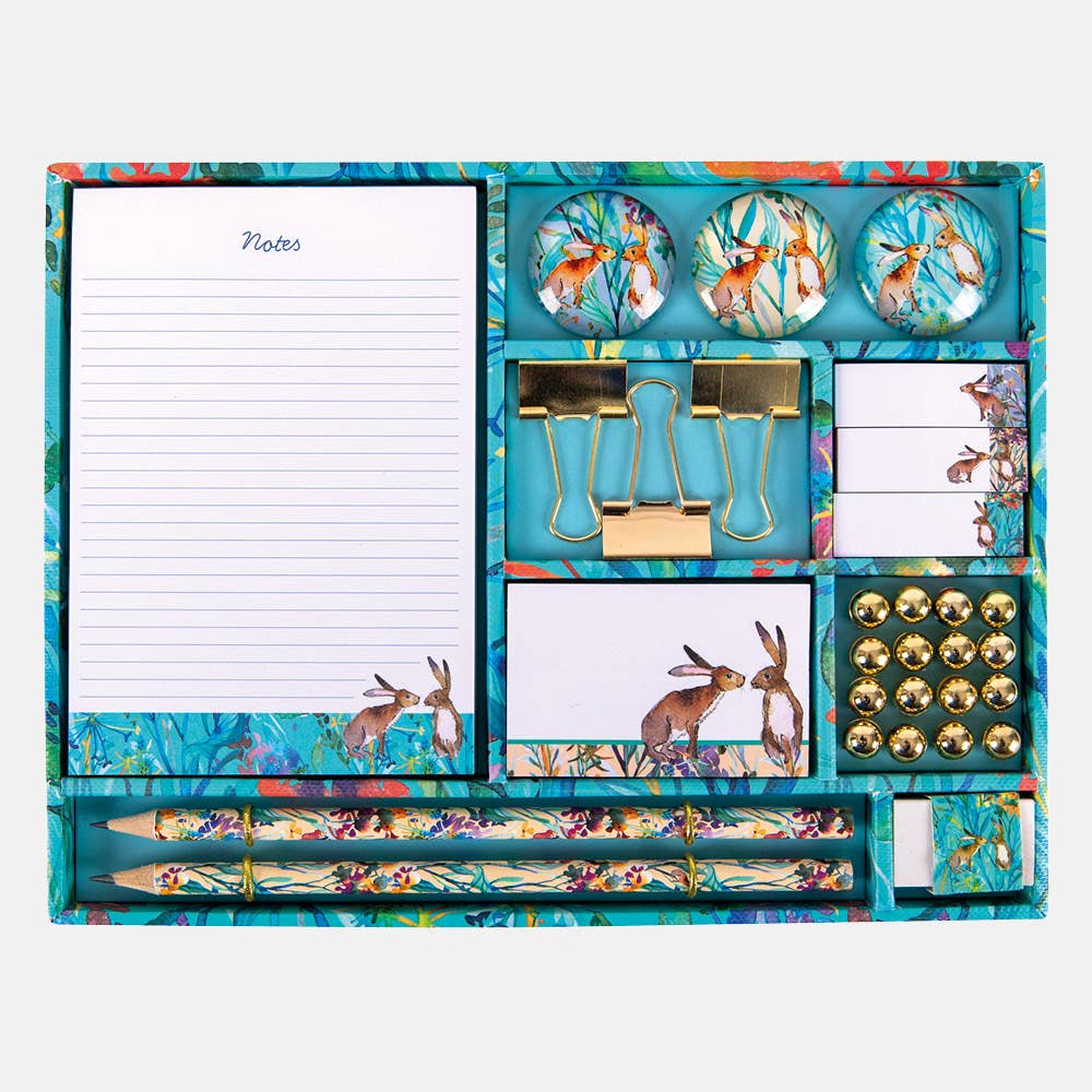Stationery Set - Kissing Hares