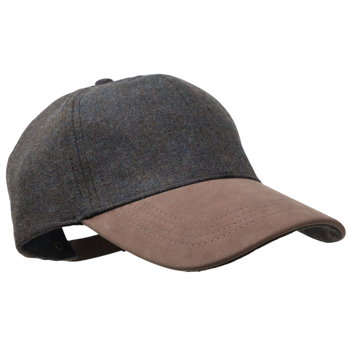 Plain Tweed Baseball Cap with wax peak 3 colours to choose from