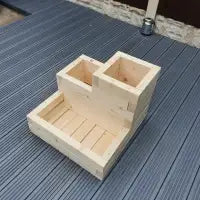 3 TIER WOODEN TREATED GARDEN PLANTER 3 TIERED PLANT POT 50cm x 50cm x 40cm