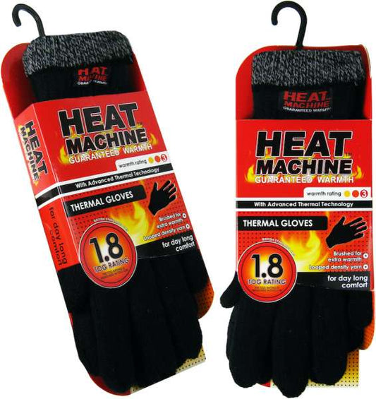 Men's Knitted 1.8 Tog Double Insulated Thermal Gloves by Heat Machine