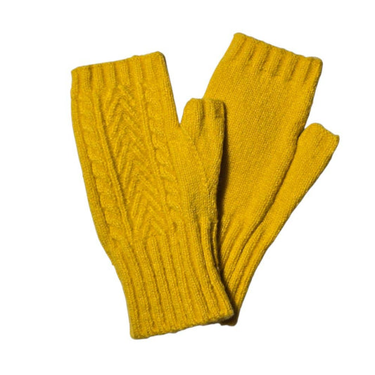Cashmere Blend Mittens Yellow