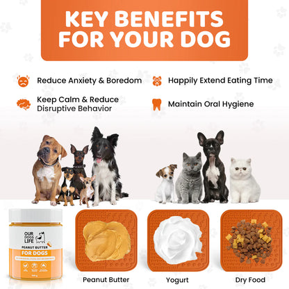 Lick Mat For Dogs with Spreader & Brush