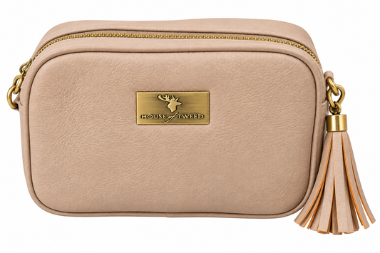 House Of Tweed Leather Grey Hand bag