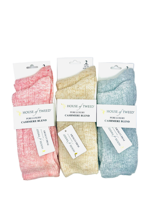 House Of Tweed Cashmere Blend Socks 2 pairs