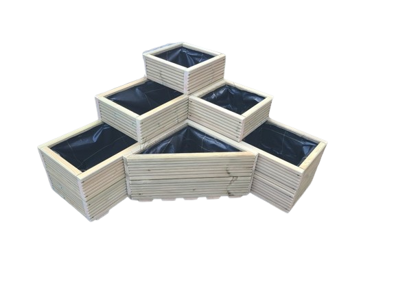 3 TIERED L SHAPE CORNER  WITH TRIANGLE  GARDEN WOODEN  DECKING PLANTER
