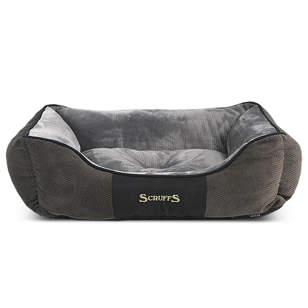 Luxury Chester Box Dog Bed by Scruffs - Graphite Grey Or Chocolate Brown