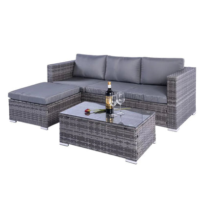 Rattan Sofa Set with Coffee Table