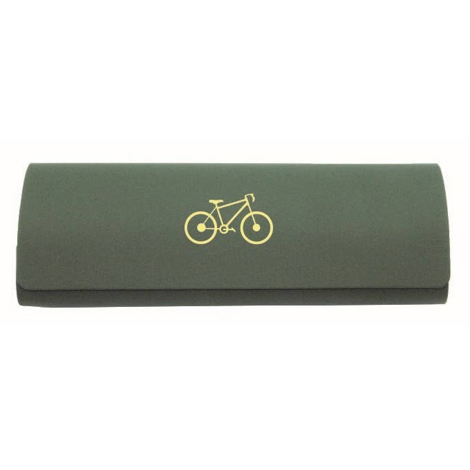 Bicycle Embossed Glasses Case & Cloth