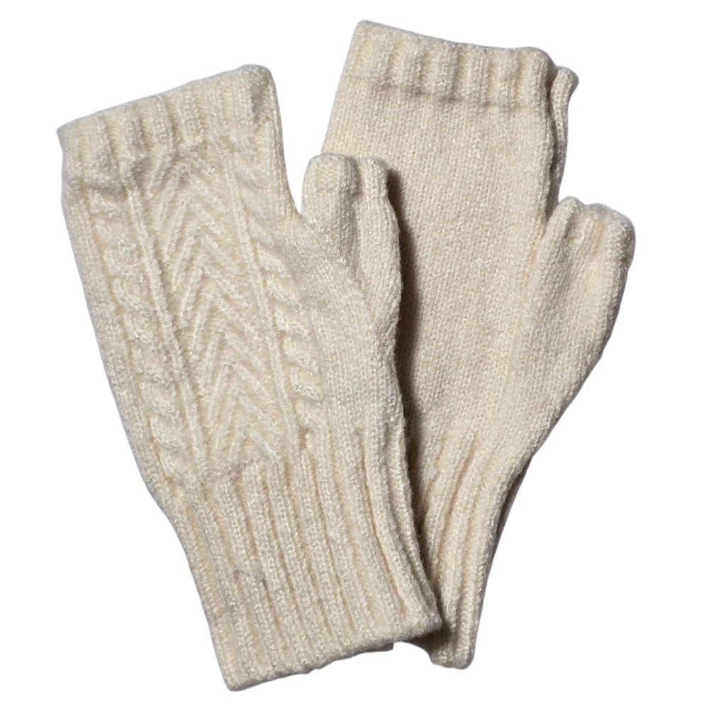 Cashmere Blend Mittens Cream