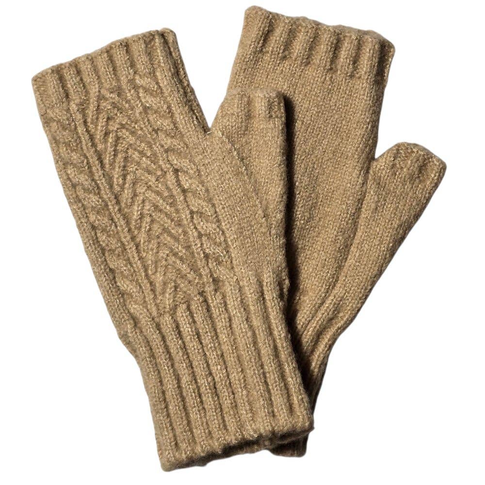 Cashmere Blend Mittens Beige