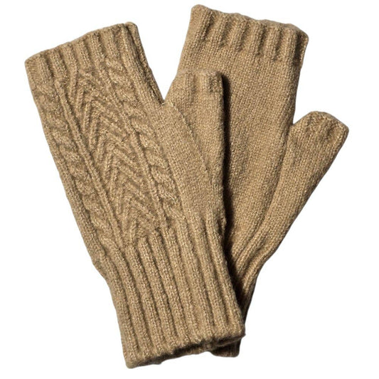 Cashmere Blend Mittens Beige