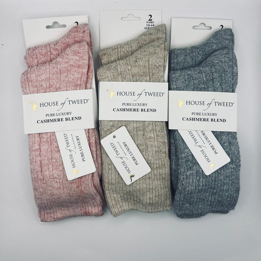 House Of Tweed Cashmere Blend Socks 2 pairs