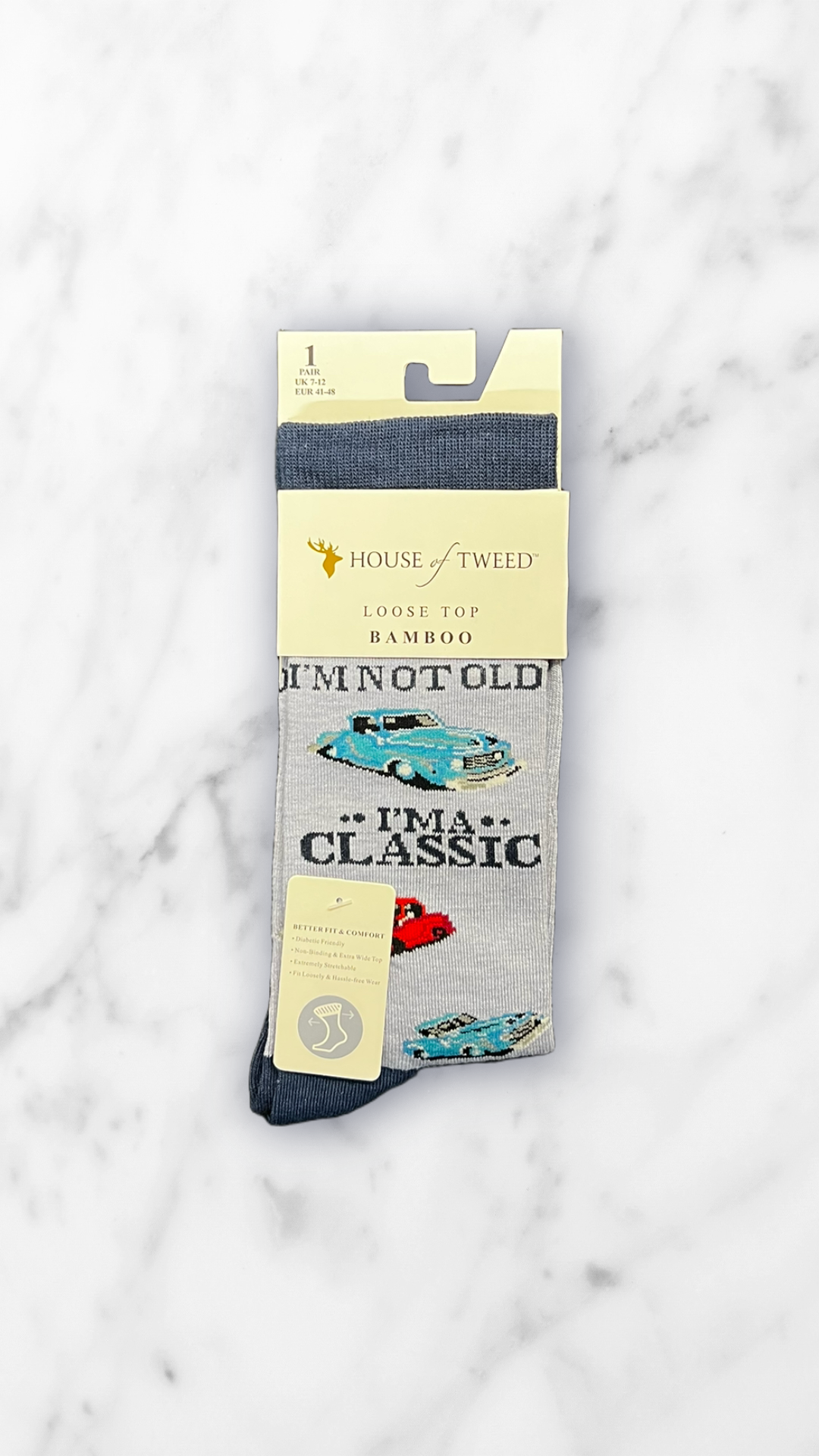 Mens House Of Tweed Bamboo Socks UK 7-12 (Loose Fit/Diabetic Friendly)