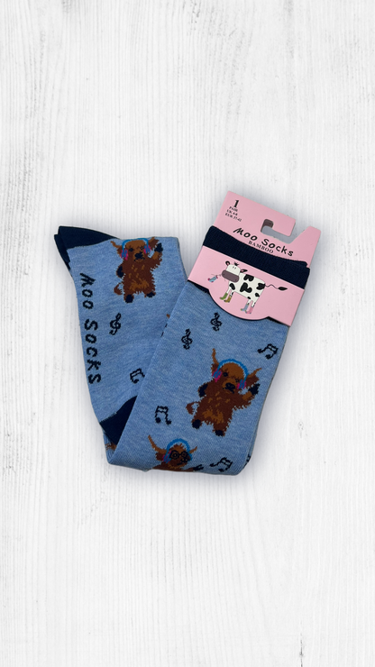 Moo  Ladies Knee High Bamboo Socks Uk 4-8