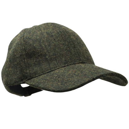 Plain Tweed Baseball Cap with wax peak 3 colours to choose from