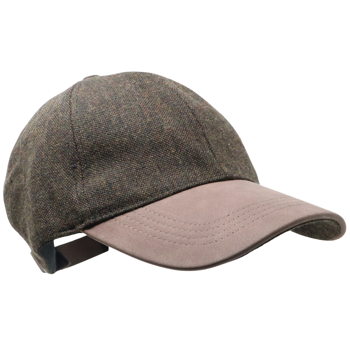 Plain Tweed Baseball Cap with wax peak 3 colours to choose from