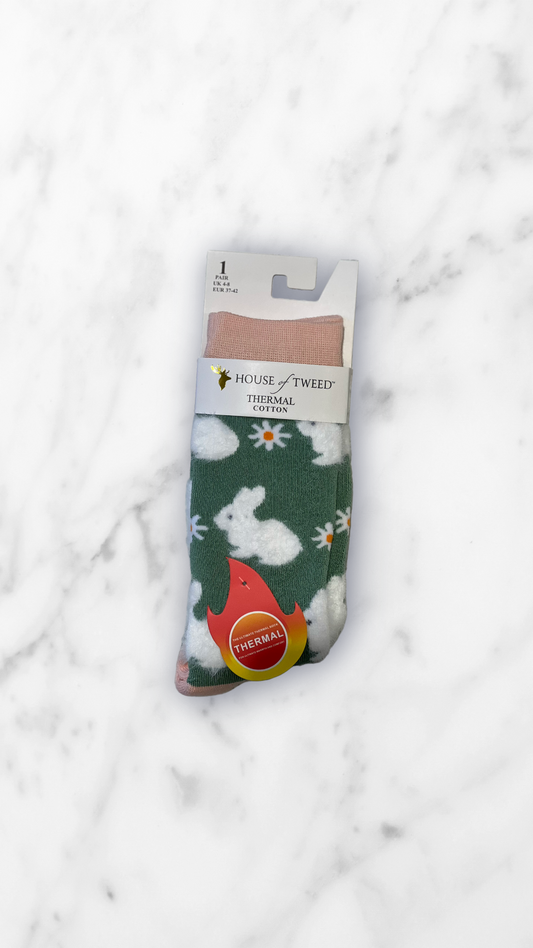 House of Tweed Ladies Thermal Cotton Socks UK 4-8